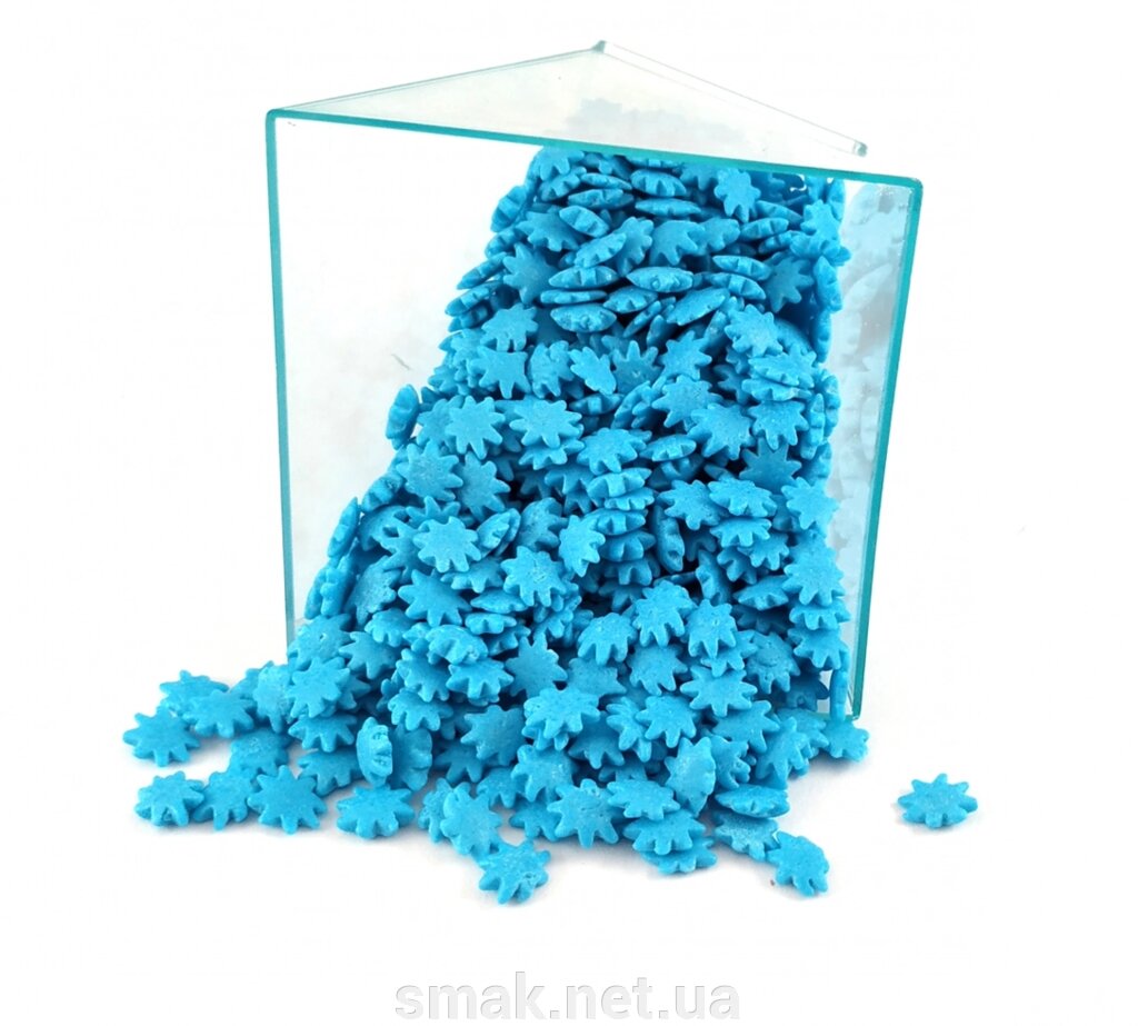 Посипання Сніжинки блакитні 50 грам від компанії Інтернет магазин "СМАК" - фото 1