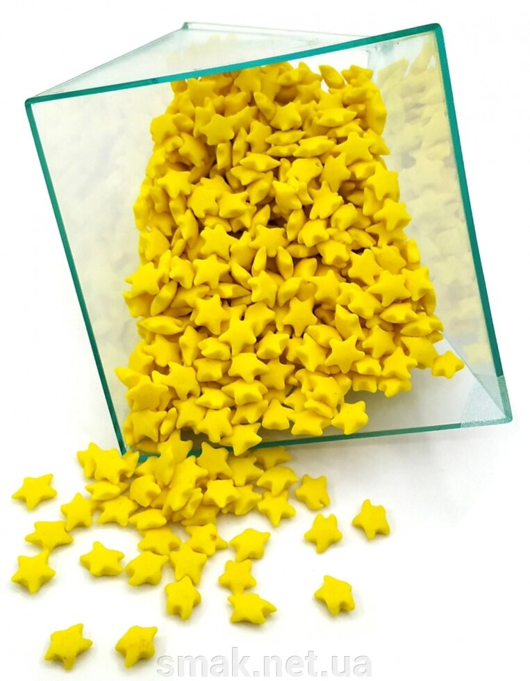 Посипання жовті зірочки 50 грам від компанії Інтернет магазин "СМАК" - фото 1