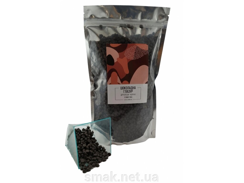 Шоколадна глазур дропси чорні Zeelandia 5 кг Термостійкі від компанії Інтернет магазин "СМАК" - фото 1