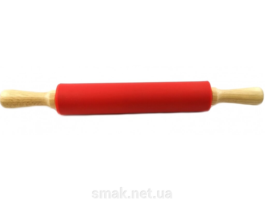Скалка силіконова з дерев'яними ручками від компанії Інтернет магазин "СМАК" - фото 1