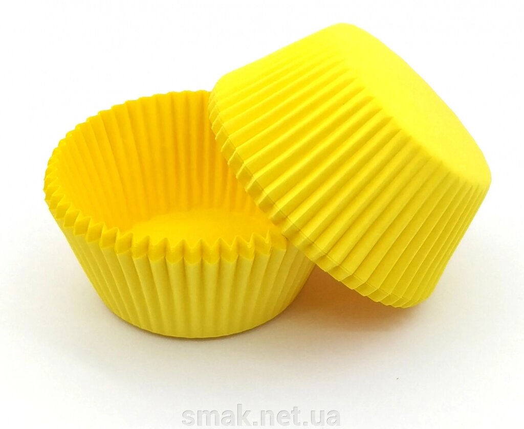 Тарталетки (капсули) паперові для кексів, капкейков 5030 см Жовті від компанії Інтернет магазин "СМАК" - фото 1