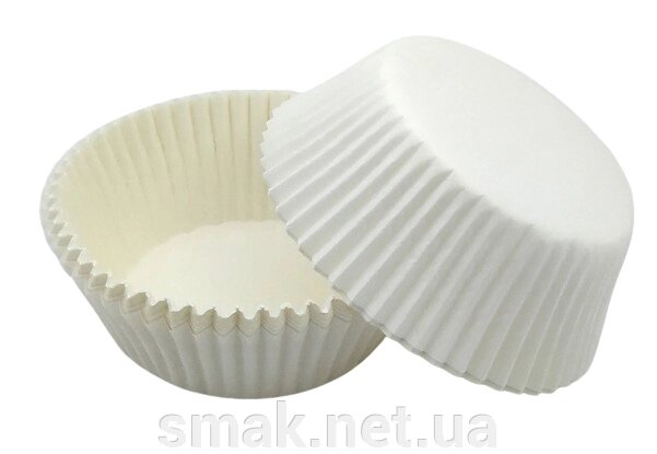 Тарталетки (капсули) паперові для кексів, капкейков білі 4021 мм від компанії Інтернет магазин "СМАК" - фото 1