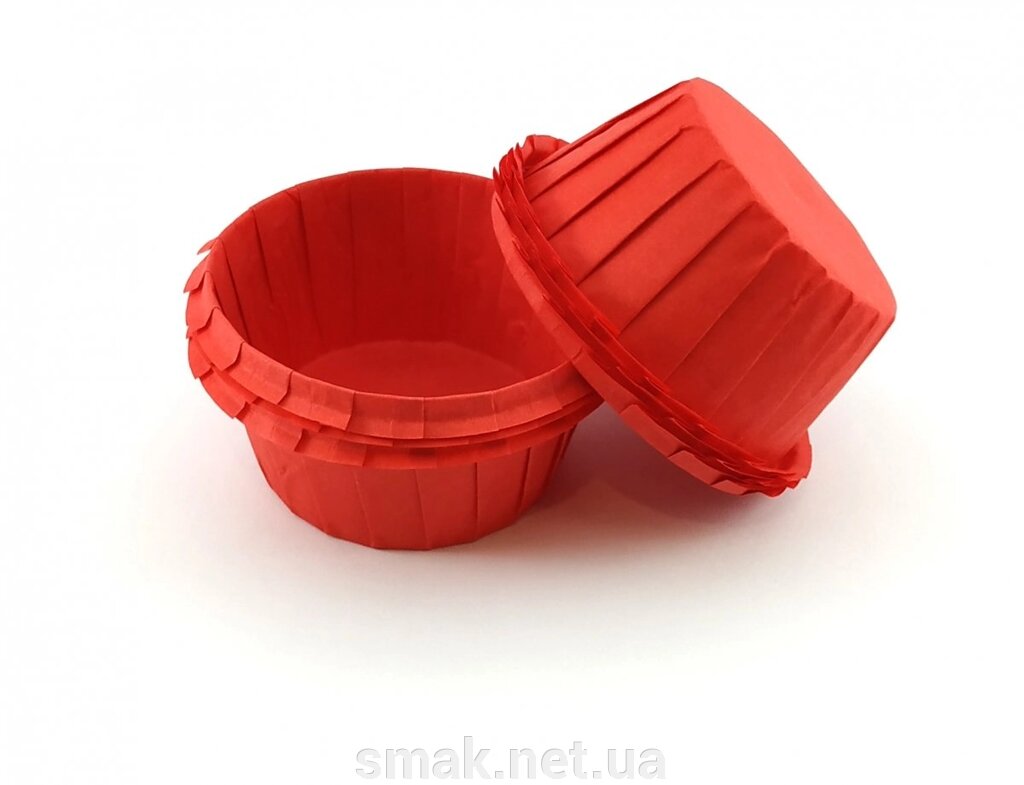 Тарталетки (капсули) паперові для кексів, капкейков з Підсилювачем Червоні від компанії Інтернет магазин "СМАК" - фото 1