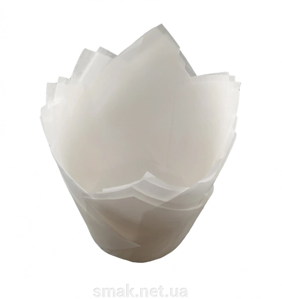 Тарталетки паперові для кексів, капкейков білі тюльпан від компанії Інтернет магазин "СМАК" - фото 1