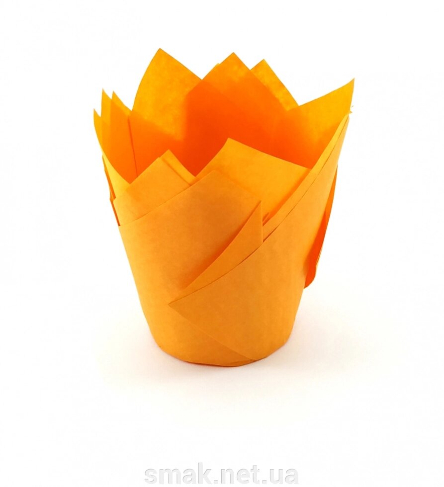 Тарталетки паперові для кексів, капкейков помаранчевий тюльпан від компанії Інтернет магазин "СМАК" - фото 1