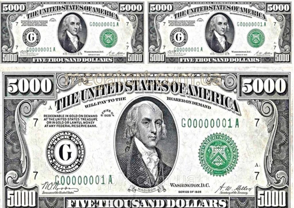 Вафельна картинка гроші Долари 2 від компанії Інтернет магазин "СМАК" - фото 1