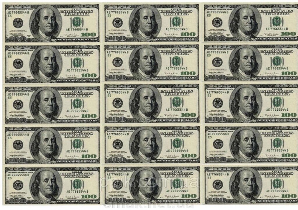 Вафельна картинка гроші Долари від компанії Інтернет магазин "СМАК" - фото 1