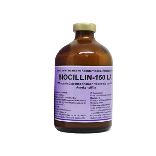 Біоцилін-150 LA 100 мл /Амоксицилін 15% пролонгований ин'єкційний) (термін до 02.2025 р)