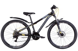 Гірський сталевий велосипед 26" Discovery хардтейл з дисковими гальмами TREK AM DD 2022 чорно-жовтий