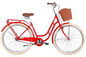 Одношвидкісний сталевий велосипед для міста та села 28" RETRO 2022 регулювання керма та сідла, червоний