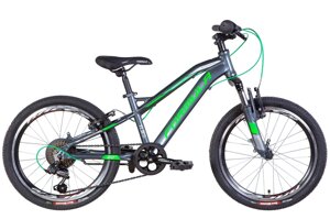 Спортивний дитячий велосипед AL 20" Formula BLACKWOOD AM Vbr рама — 2022 алюмінієвий, сірий із зеленим