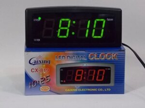 Годинники електронні настільні СХ 819 - 2 зелене підсвічування з будильником і термометром