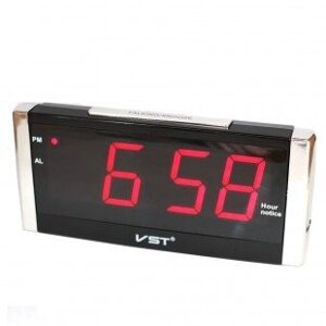 Електронні світлодіодні годинник з червоним дисплеєм VST 731T-1 з будильником