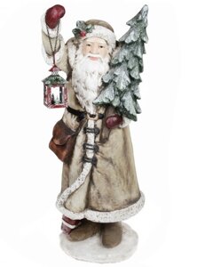 Фігура декоративна новорічна Санта з ялинкою та ліхтариком 98 см з LED-підсвічуванням "HAPPY SANTA"