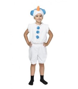 Карнавальний костюм Сніговика дитячий від 4 до 7 років на новорічні ранки, синій