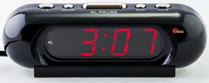 Настільні мережеві годинник VST 716-1 електронні з червоним світлодіодним підсвічуванням годинник з будильником