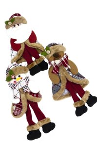 Новорічний декор Дід Мороз Сніговик прикраса до свята 12 штук упаковка