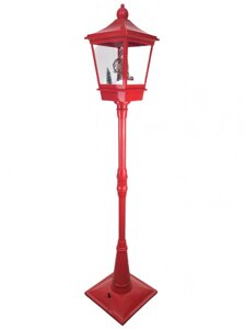 Новорічний декоративний ліхтар зі снігом 195 см червоний