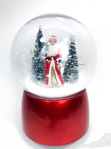 Новорічна Куля, що світиться зі снігом і Дідом Морозом