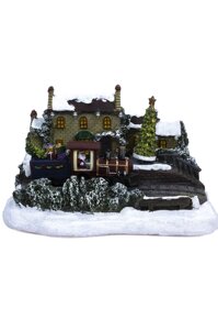 Новорічна музична композиція Поїзд з подарунками з LED підсвічуванням і рухом