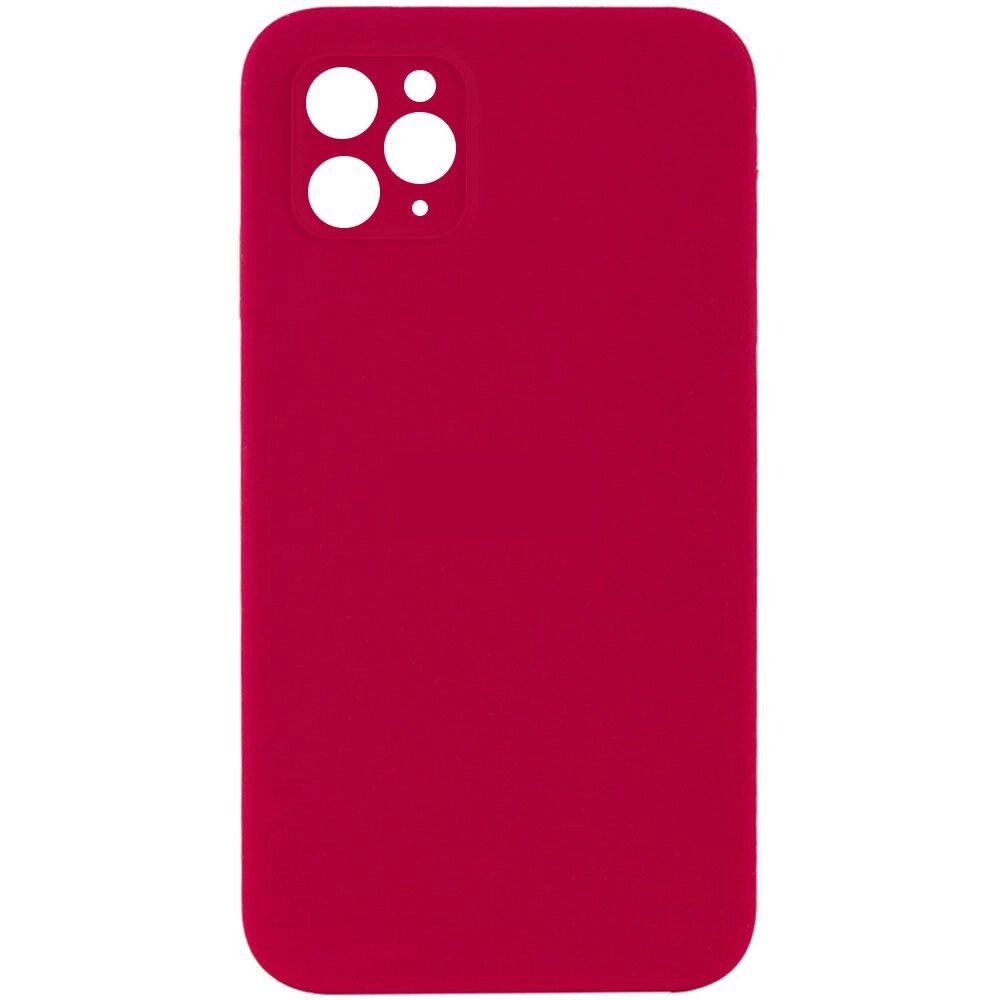 Чохол із захистом камери Silicone Case Full Apple iPhone 12 Pro Max Rose red від компанії Лізок - фото 1