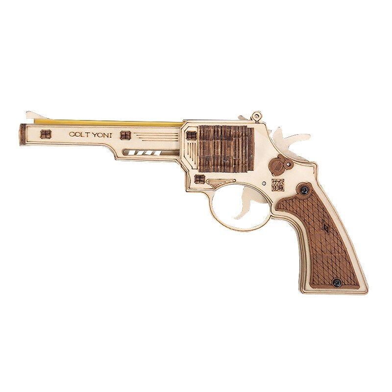 Дерев'яний пістолет 3D конструктор Unique JSP202 Colt Revolver (12305-74878) від компанії Лізок - фото 1