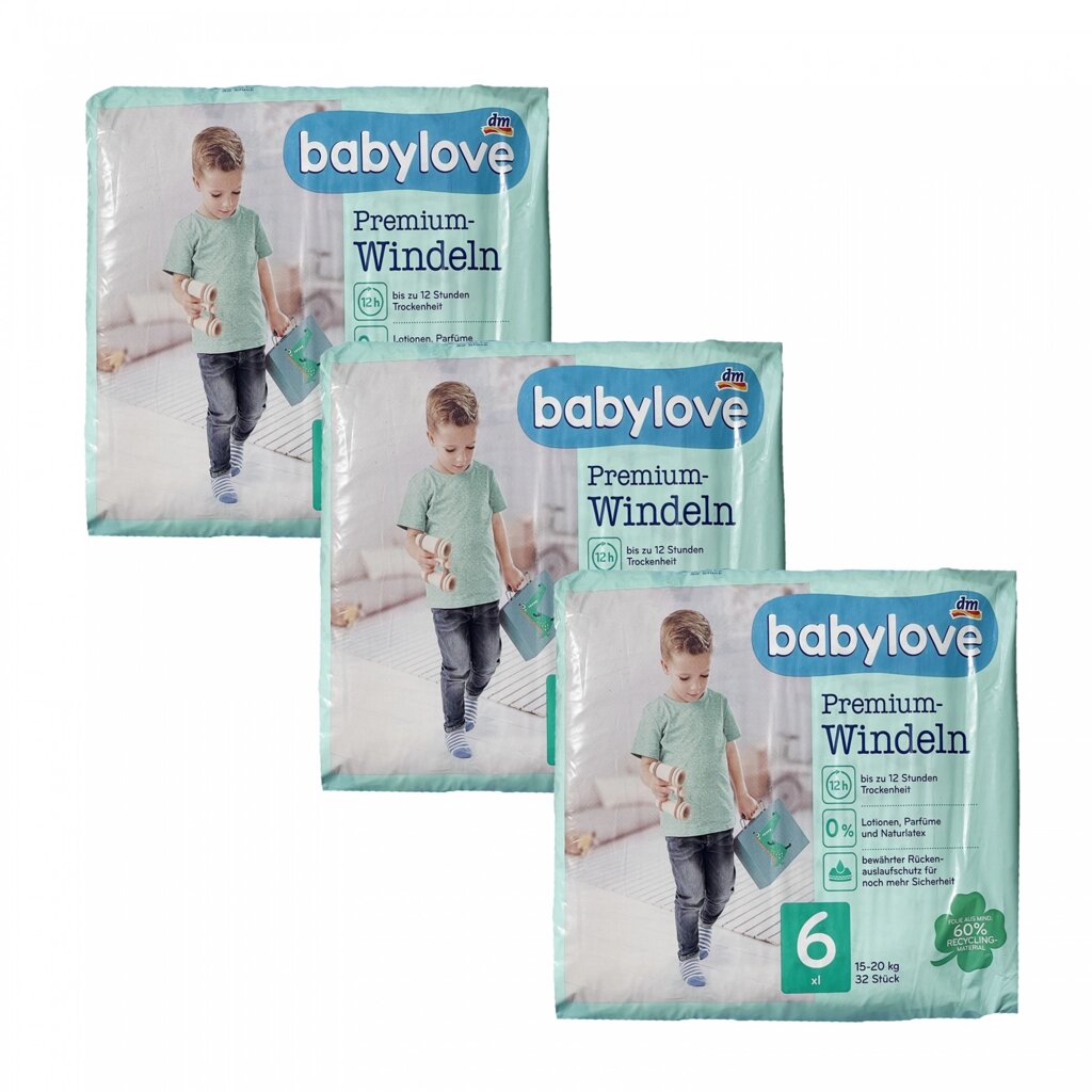 Дитячі одноразові підгузки Babylove Premium 6xl (15-20) кг 96 шт від компанії Лізок - фото 1