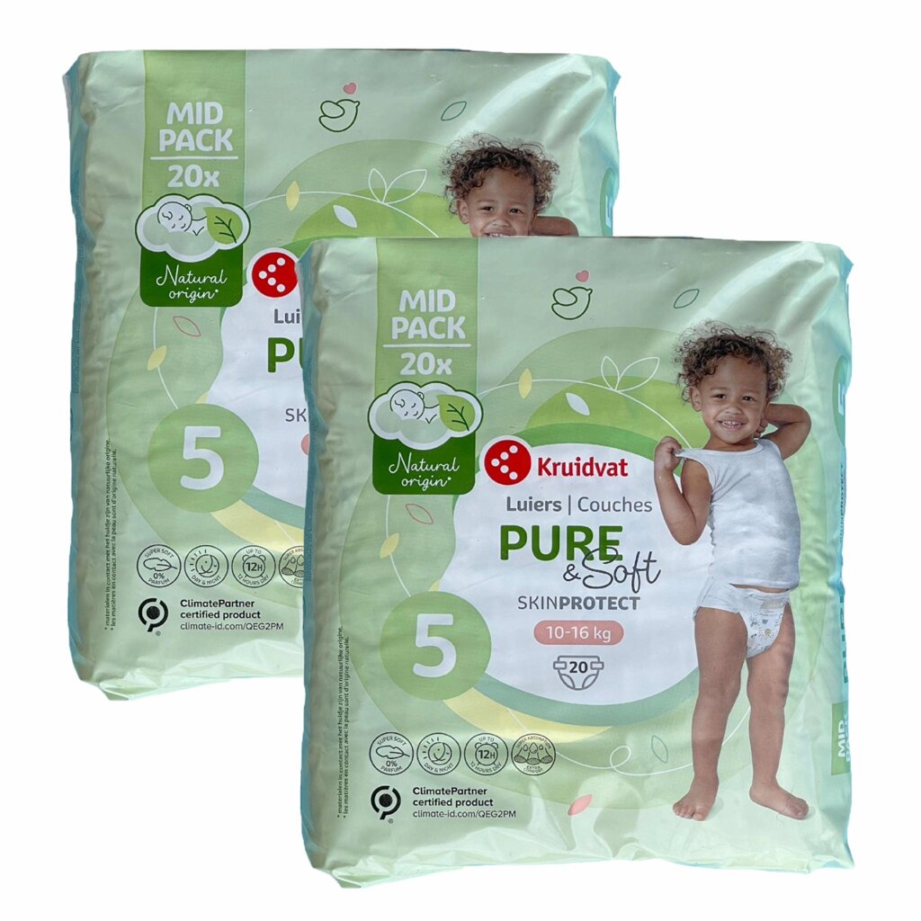 Дитячі підгузки Kruidvat Pure & Soft 5 (10-16 кг. 40 шт від компанії Лізок - фото 1