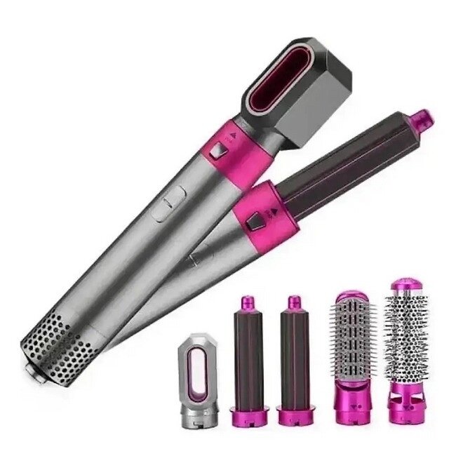 Фен щітка стайлер для волосся 5в1 у кейсі CNV Hair Brush 9234 Pink від компанії Лізок - фото 1