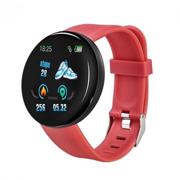Фітнес-браслет No Brand Band D18 круглий пульсометр трекер Red (16090-hbr) від компанії Лізок - фото 1