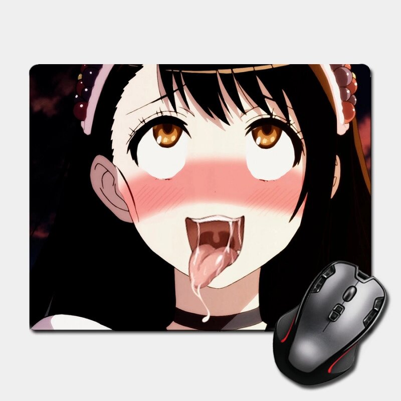Ігрова поверхня Nextprint Брюнетка Ахегао - Ahegao 300 х 250 мм (14982) від компанії Лізок - фото 1
