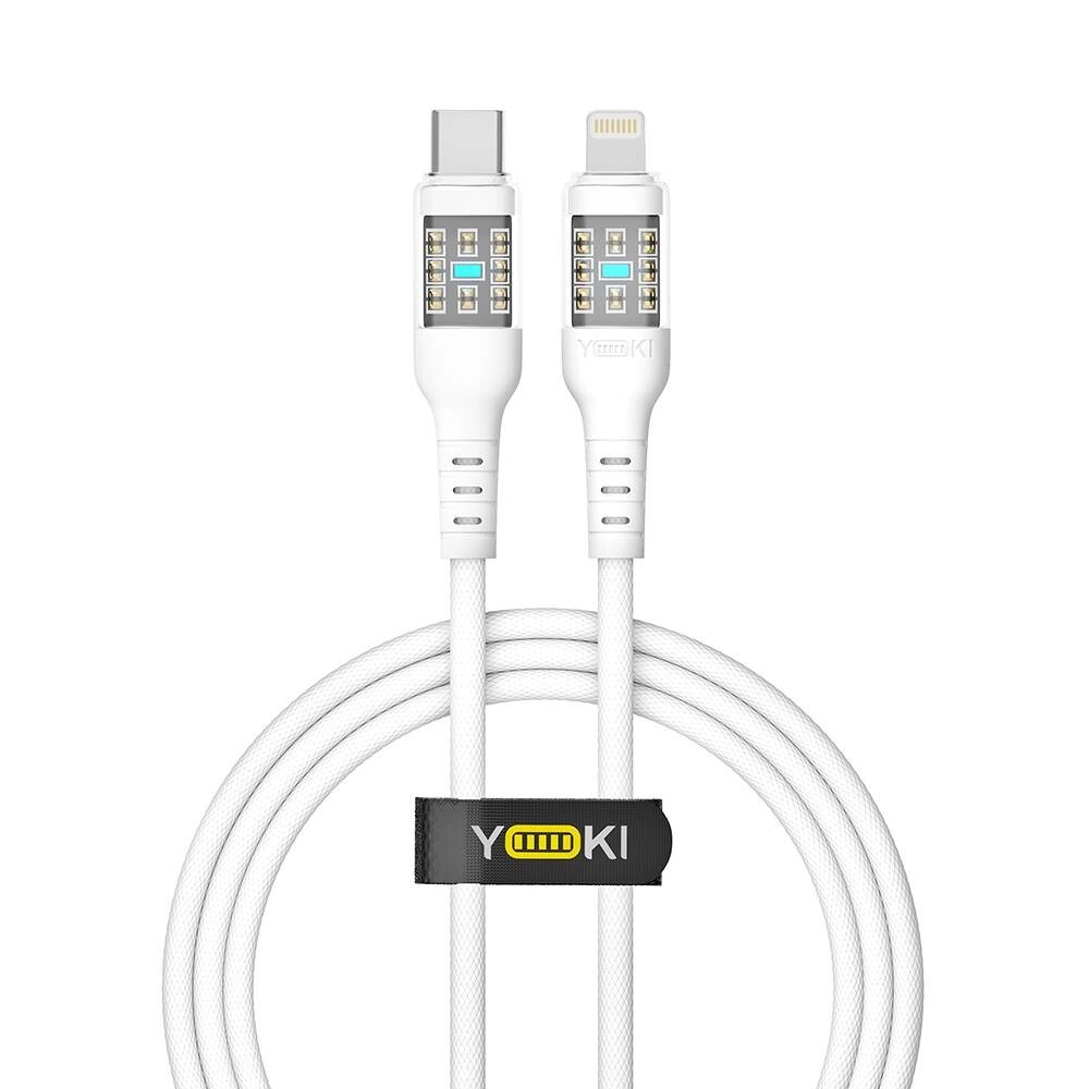 Кабель для заряджання та обміну даними USB Yoki YK-CY23 CYBER Series Type-C to Lightning 30W 3A/10V 1.2 m Білий від компанії Лізок - фото 1