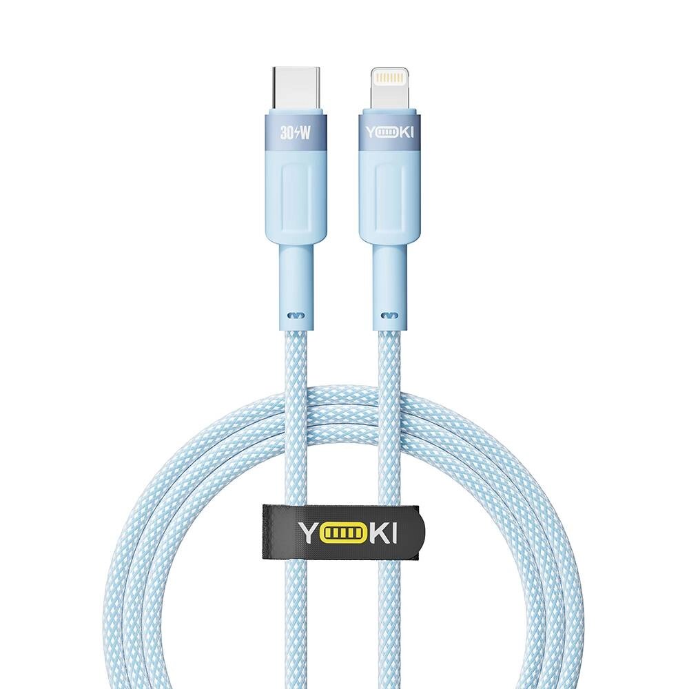 Кабель для заряджання та обміну даними USB Yoki YK-ST41 STYLE Series Type-C to Lightning 30W 3A/10V 1.2 m Blue від компанії Лізок - фото 1