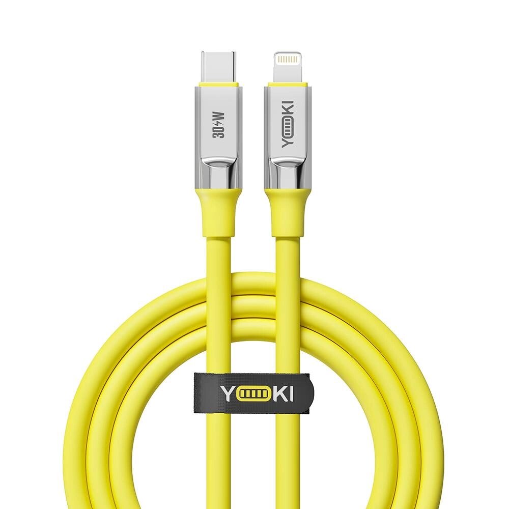 Кабель для заряджання та обміну даними USB Yoki YK-UL61 ULTRA Series Type-C to Lightning 30W 3A/10V 1.2 m Yellow від компанії Лізок - фото 1