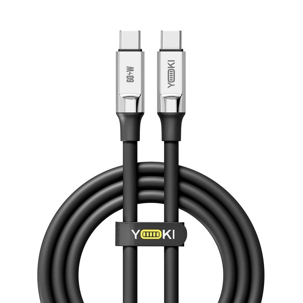 Кабель для заряджання та обміну даними USB Yoki YK-UL61 ULTRA Series Type-C to Type-C 60W 3A/20V 1.2 m Black від компанії Лізок - фото 1