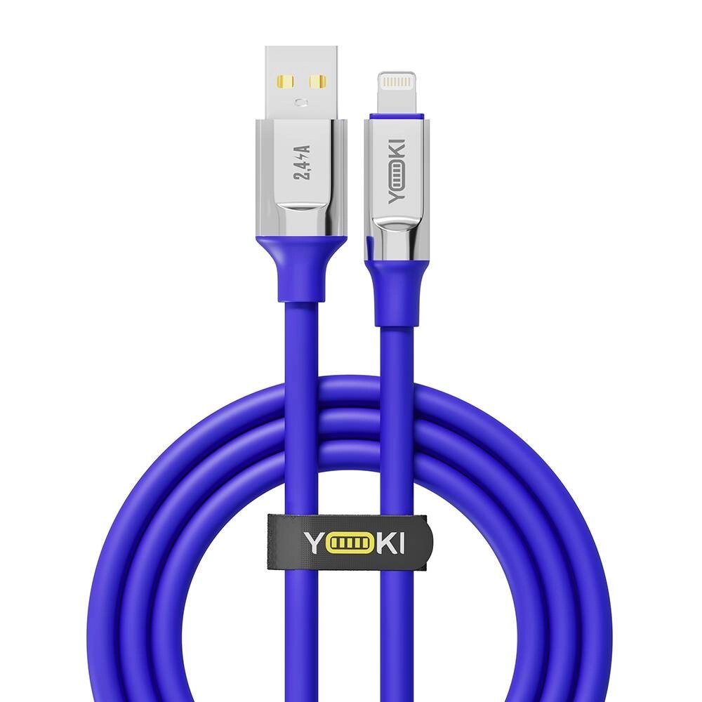 Кабель для заряджання та обміну даними USB Yoki YK-UL61 ULTRA Series USB/Lightning 12W 2.4A/5V 1.2 m Blue від компанії Лізок - фото 1