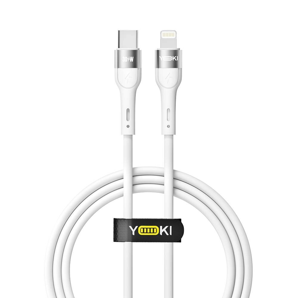 Кабель для заряджання та обміну даними Yoki YK-EX11 EXTRA Series Type-C to Lightning 30W 3A/10V 1.2 m White від компанії Лізок - фото 1