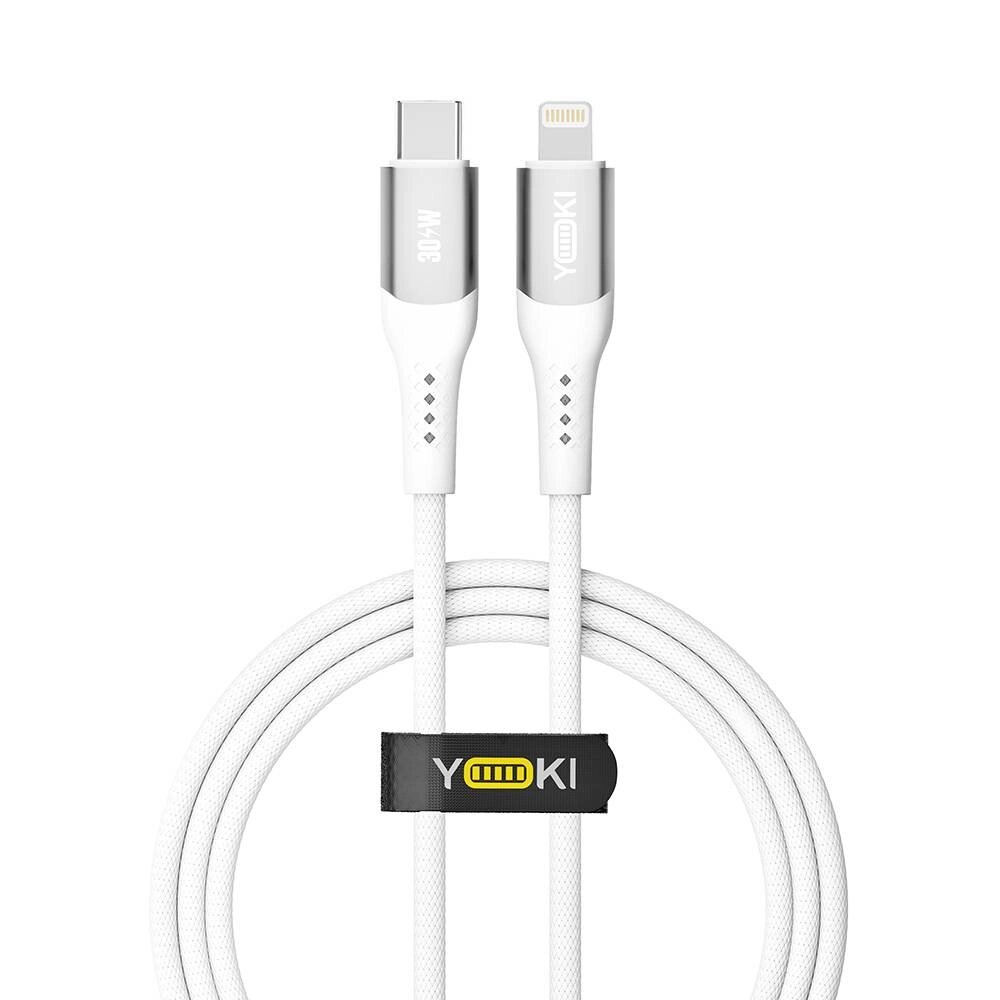 Кабель для заряджання та обміну даними Yoki YK-SO15 SOLID Series Type-C to Lightning 30W 3A/10V 1.2 м Білий від компанії Лізок - фото 1