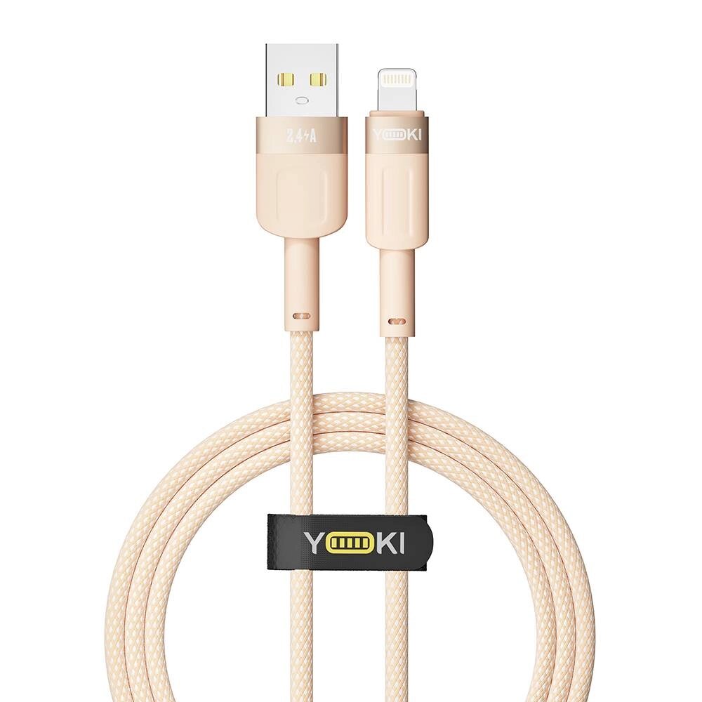 Кабель для заряджання та обміну даними Yoki YK-ST41 STYLE Series USB/Lightning 12W 2.4A/5V 1.2 м Помаранчевий від компанії Лізок - фото 1