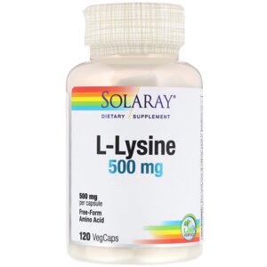 L-лізин L-Lysine Solaray 500 мг 120 капсул
