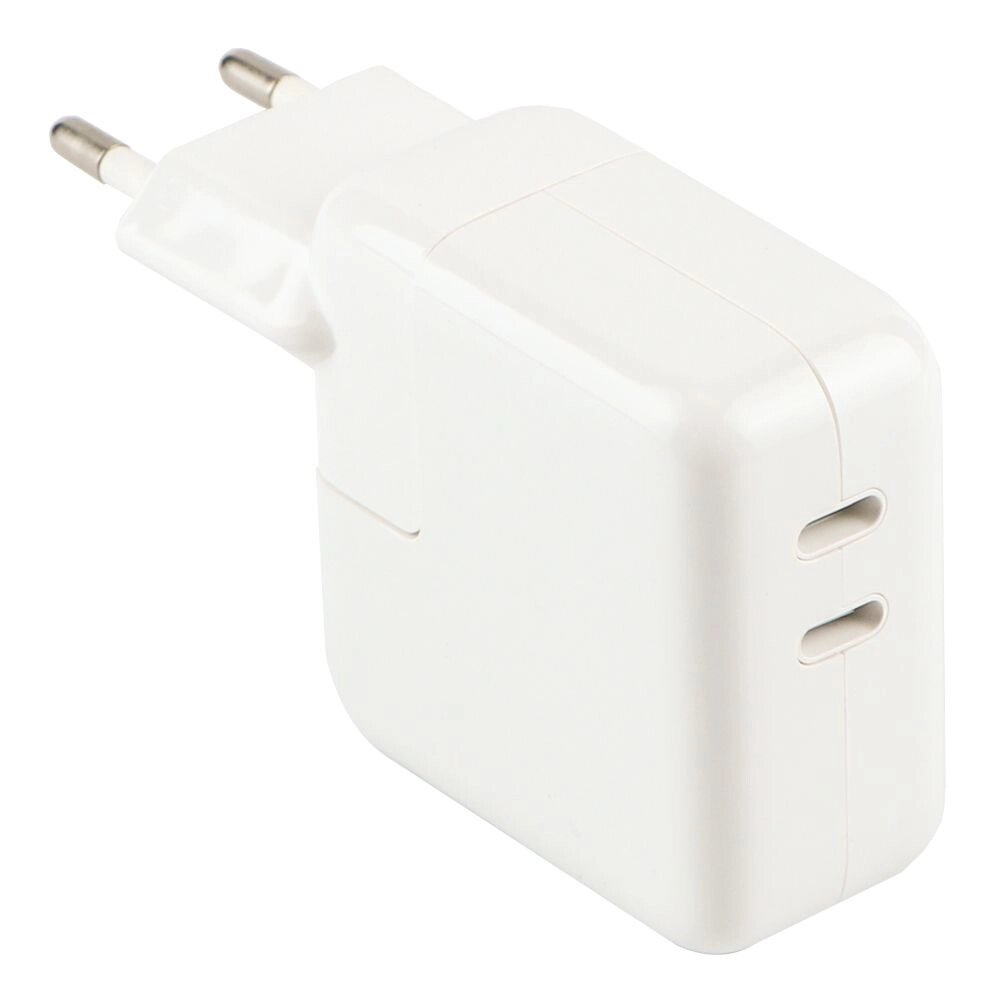 Мережеве зарядний пристрій Apple Dual Type‑C PD25W/PD25W Total 50W 1:1 White від компанії Лізок - фото 1