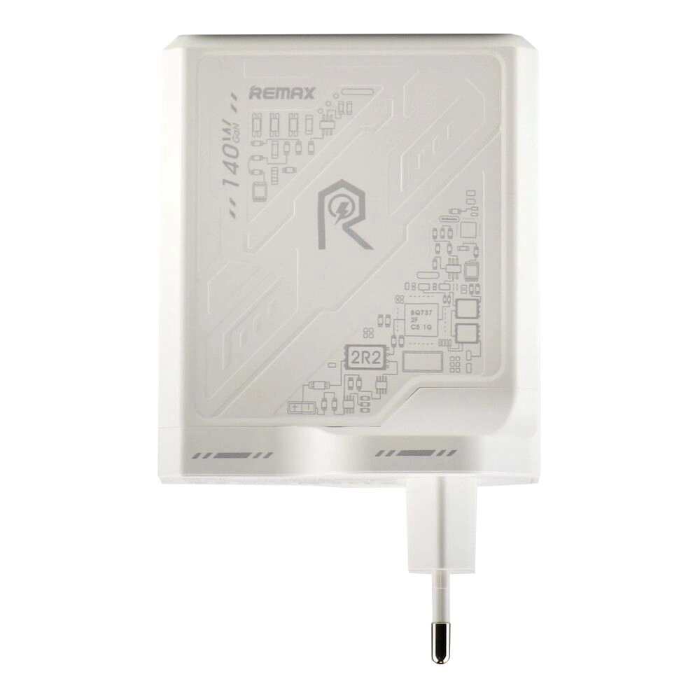 Мережеве зарядний пристрій Remax RP-U106 Mecha Warrior GaN 140W 2C/1A MacBook Pro PD 3.1 Lenovo IdeaPad 14pro White від компанії Лізок - фото 1