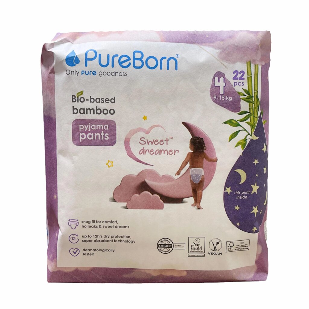Нічні підгузки – трусики Pure Born 4 (9-15 кг) 22 шт від компанії Лізок - фото 1
