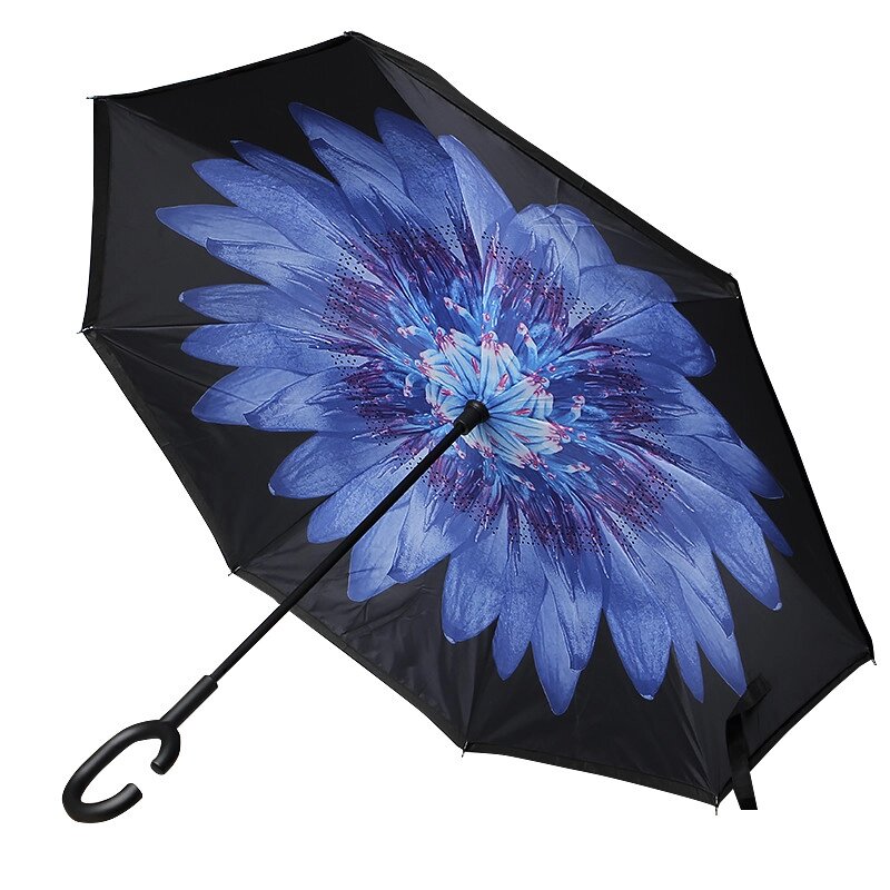 Парасолька навпаки Lesko Up-Brella Астра Синя (2907-75014) від компанії Лізок - фото 1