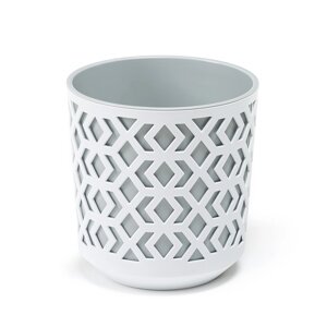 Кашпо Lamela Ацтек h32*29*14,5 білий із сірою вставкою (000004846)