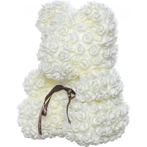 Мішка із рож 3D 25 см OPT-TOP білий (1756374699)