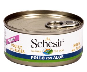Консерви для цуценят вологий корм Schesir Chicken Aloe Puppy 0.15 кг (8005852712639)