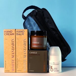 Подарунковий набір натуральної косметики для догляду за руками та тілом Оксамитовий Дотик White Mandarin 4 шт (9990054)