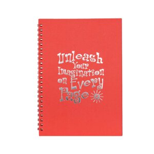 Скетчбук "Дай волю своїй уяві" Kiri sketch 13102-KR із червоними листами А5 на спіралі
