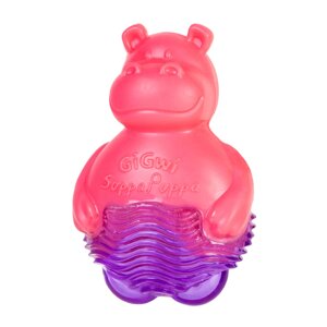 Іграшка для собак Collar Бегемотик гумовий з пищалкою Рожевий 9 см Рожево-фіолетовий (Collar75006) (15466)